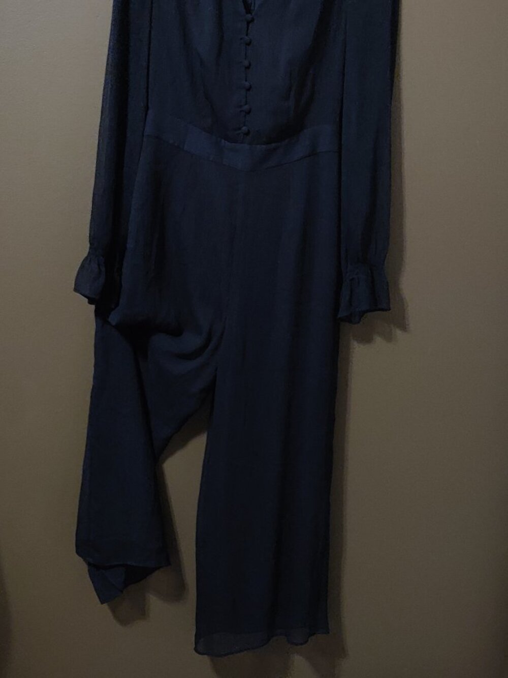 Boden Sarah Frill Navy Blue Jumpsuit Women's Size US 2R - Picture 6 of 9